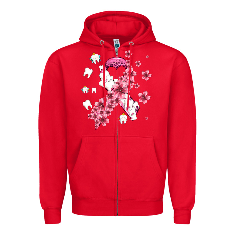 Teeth And Flower Cancer Ribbon Zipper Hoodie by AdoDesignShop | Teevron
