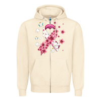 Sandshell teeth and flower cancer ribbon Zipper Hoodie - AdoDesignShop
