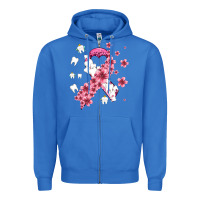 True Royal teeth and flower cancer ribbon Zipper Hoodie - AdoDesignShop