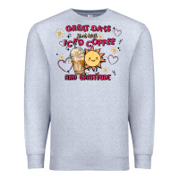 Heather Grey great days start with iced coffee and gratitude Premium Sweatshirt - MaliasSmallBusiness