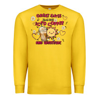 Lemon great days start with iced coffee and gratitude Premium Sweatshirt - MaliasSmallBusiness