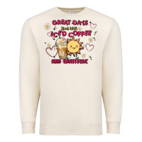 Sandshell great days start with iced coffee and gratitude Premium Sweatshirt - MaliasSmallBusiness