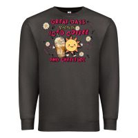 Smoke great days start with iced coffee and gratitude Premium Sweatshirt - MaliasSmallBusiness