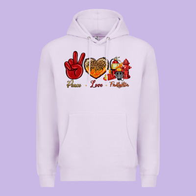 Peace Love Firefighter Premium Hoodie Designed By Bundleandbundleshop
