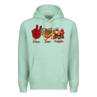 Seafoam Peace Love Firefighter Premium Hoodie - BundleAndBundleShop