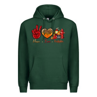 Sports Green Peace Love Firefighter Premium Hoodie - BundleAndBundleShop