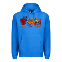True Royal Peace Love Firefighter Premium Hoodie - BundleAndBundleShop