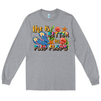 Heather Grey life is better in flip flops summer Long Sleeve Tee - JahusDesignShop