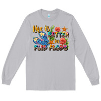 Moon Dust life is better in flip flops summer Long Sleeve Tee - JahusDesignShop