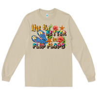 Mushroom life is better in flip flops summer Long Sleeve Tee - JahusDesignShop