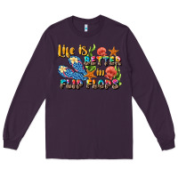 Plum life is better in flip flops summer Long Sleeve Tee - JahusDesignShop