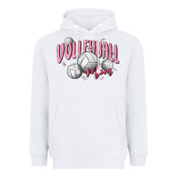 White volleyball mom Heavyweight Hoodie - MaliasSmallBusiness