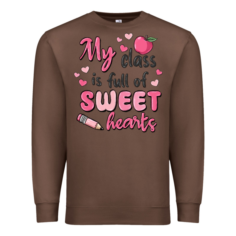My Class Is Full Of Sweet Hearts Premium Sweatshirt by MaliasSmallBusiness | Teevron