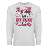 Dove Grey my class is full of sweet hearts Premium Sweatshirt - MaliasSmallBusiness