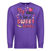 Purple my class is full of sweet hearts Premium Sweatshirt - MaliasSmallBusiness