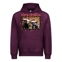Mauve Wine Merry Christmas Cows Urban Hoodie - Bettercallsaul