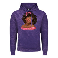Cloud Purple afro black girlchild kiss with bow Vintage Hoodie - texasbilliewilder