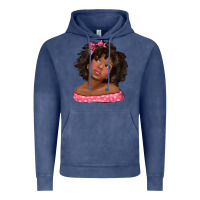 Vintage Denim afro black girlchild kiss with bow Vintage Hoodie - texasbilliewilder