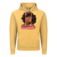 Vintage Mustard afro black girlchild kiss with bow Vintage Hoodie - texasbilliewilder