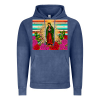 Vintage Denim our lady of guadalupe cactus leopard Vintage Hoodie - JahusDesignShop