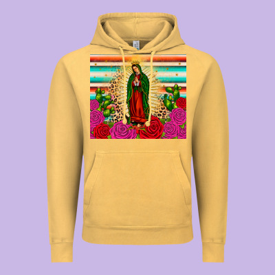 Our Lady Of Guadalupe Cactus Leopard Vintage Hoodie Designed By Jahusdesignshop