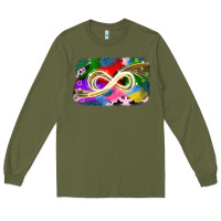 Army Green infinity symbol autism Long Sleeve Tee - JahusDesignShop
