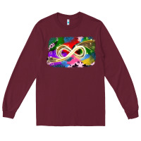 Burgundy infinity symbol autism Long Sleeve Tee - JahusDesignShop