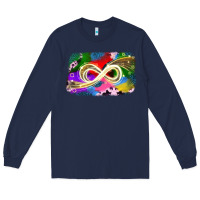 Navy infinity symbol autism Long Sleeve Tee - JahusDesignShop