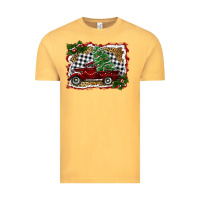 Vintage Mustard christmas truck with tree Vintage Tee - RanaPortraitStore