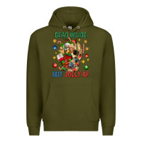 Army Green Dead Inside But Jolly Af Premium Hoodie - BundleAndBundleShop