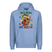 Colony Blue Dead Inside But Jolly Af Premium Hoodie - BundleAndBundleShop