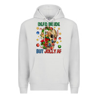 Dove Grey Dead Inside But Jolly Af Premium Hoodie - BundleAndBundleShop