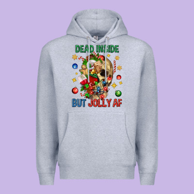 Dead Inside But Jolly Af Premium Hoodie Designed By Bundleandbundleshop