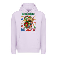 Lilac Dead Inside But Jolly Af Premium Hoodie - BundleAndBundleShop