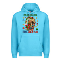 Ocean Blue Dead Inside But Jolly Af Premium Hoodie - BundleAndBundleShop