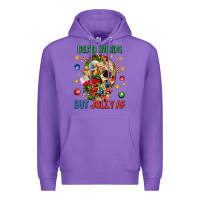 Purple Dead Inside But Jolly Af Premium Hoodie - BundleAndBundleShop