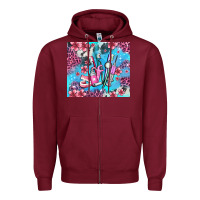 Burgundy dentist element with flowers Zipper Hoodie - AdoDesignShop