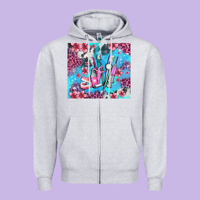 Dentist Element With Flowers Zipper Hoodie Designed By Adodesignshop