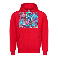 Red dentist element with flowers Zipper Hoodie - AdoDesignShop