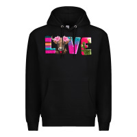 Black love with braunvieh cow Premium Hoodie - AdoDesignShop