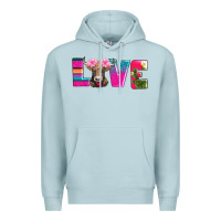 Blue Mist love with braunvieh cow Premium Hoodie - AdoDesignShop