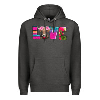 Charcoal Heather love with braunvieh cow Premium Hoodie - AdoDesignShop