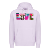 Lilac love with braunvieh cow Premium Hoodie - AdoDesignShop