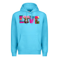 Ocean Blue love with braunvieh cow Premium Hoodie - AdoDesignShop