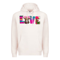 Pale Pink love with braunvieh cow Premium Hoodie - AdoDesignShop