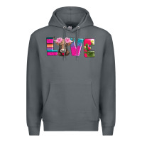 Rock love with braunvieh cow Premium Hoodie - AdoDesignShop