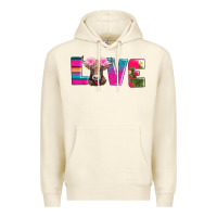 Sandshell love with braunvieh cow Premium Hoodie - AdoDesignShop