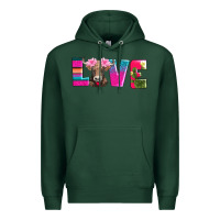 Sports Green love with braunvieh cow Premium Hoodie - AdoDesignShop