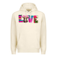 Tofu love with braunvieh cow Premium Hoodie - AdoDesignShop