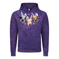 Cloud Purple Easter Cows With Bunny Ears Vintage Hoodie - RanaPortraitStore